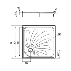 Поддон акриловый ALEX BAITLER 90*90 см AB9017H-2 