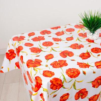 Клеенка уДачная, 130 см, 8289, Сочные маки/1м/