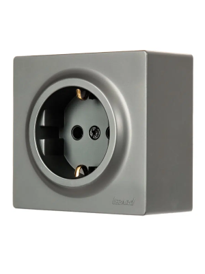 Розетка сетевая LEZARD Leto с заземлением платина 752-3500-122B