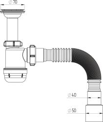 Сифон бутылочный САНДЕСАНТ S0515-АК