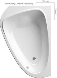 Ванна акриловая RAVAK Love Story II левая