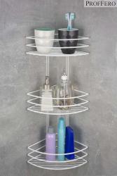 Полка для ванной PROFFERO тройная овал белый