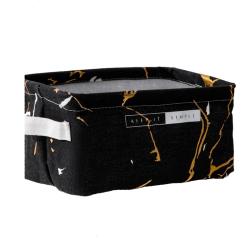 Корзина стеллажная Мрамор 23*16*12см, чёрный /Доляна/