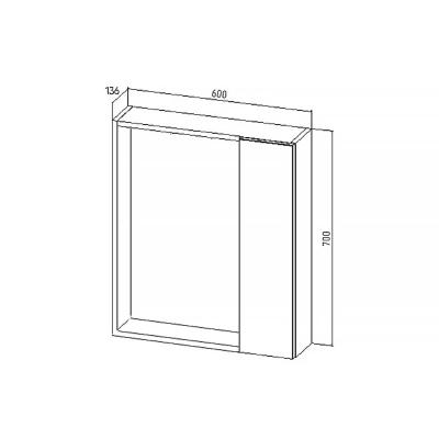 Зеркальный шкаф VIANT Берлин 60*70 см