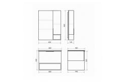 Зеркальный шкаф COMFORTY Франкфурт бетон светлый 60*80 см