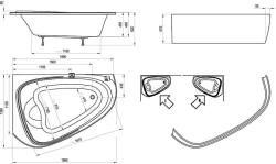 Ванна акриловая RAVAK Love Story II левая