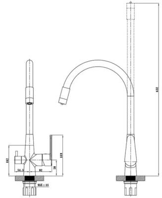 Смеситель для кухни ESKO Coral CL03GW