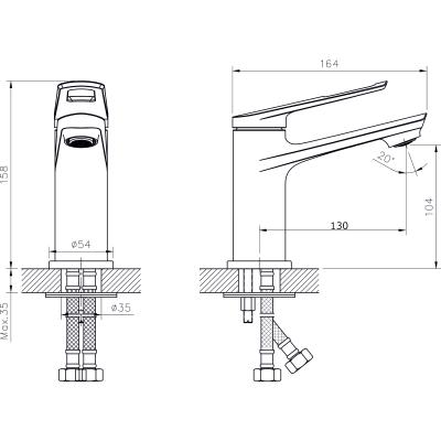 Смеситель для умывальника  RUSH A352-01-11 