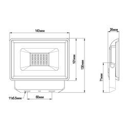 Прожектор LED WOLTA 30W серый WFL-30W/06