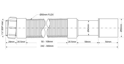 Труба гибкая MCALPINE MRMF2-03 раздвижная