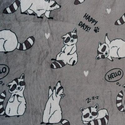 Плед BELEZZA Festiva raccoon Еноты Серый 180*200 см