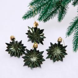 Набор елочных украшений СЕРПАНТИН Звезда остроконечная изумруд 6 см