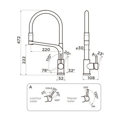 Смеситель для кухни OMOIKIRI Sinto 2 Plus-GM-R 4994467
