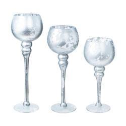 Набор из 3-х подсвечников 35*13*40 см. стекло /800193/РЕМЕКО/