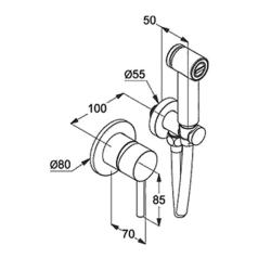 Гигиенический комплект KLUDI Bozz встраиваемый 389983976