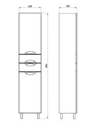 Пенал АСБ-МЕБЕЛЬ Мессина 40*190,4 см