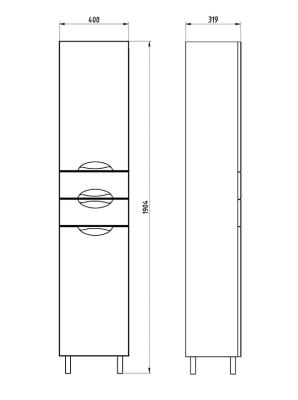 Пенал АСБ-МЕБЕЛЬ Мессина 40*190,4 см
