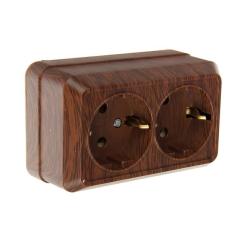 Розетка сетевая TDM Ладога с заземлением двойная бук SQ1801-0036