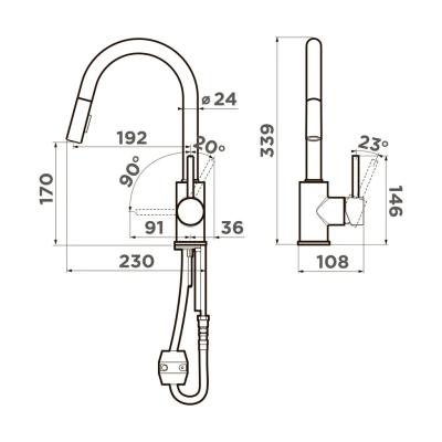 Смеситель для кухни OMOIKIRI Shinagawa-SB BN 4994459  Смеситель для кухни OMOIKIRI Shinagawa-SB BN 4994459