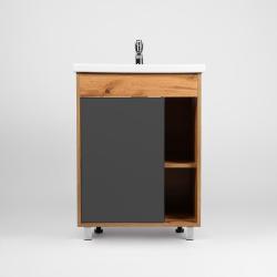 Тумба с раковиной VIANT Бостон 50 дерево, графит 