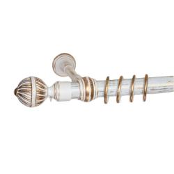 Карниз ДУБРАВА Византия гладкий с U-шиной Белый с золотом 1,6 м