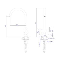 Смеситель для кухни RUSH Santiago SUS9035-37Grey 