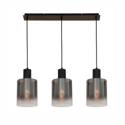 Подвес ЛАЙТ СФЕРА 7614-3PC Brushed titanium black+smoky glass Черный