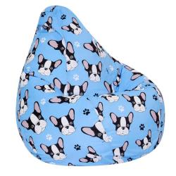 Кресло-мешок DREAMBAG Французский бульдог Голубой 95*135 см