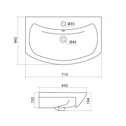 Тумба с раковиной RUVANN Vasa 70