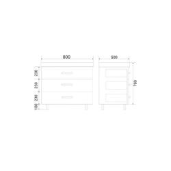 Тумба с раковиной MIRSANT Fuji 80 