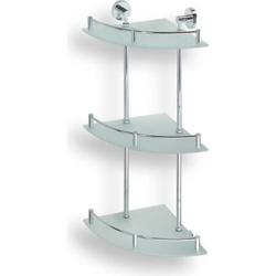 Полка для ванной BEMETA Omega стеклянная угловая тройная