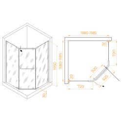 Душевое ограждение RGW PA-081 120*120 см
