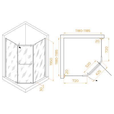 Душевое ограждение RGW PA-081 120*120 см
