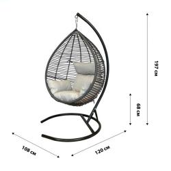Кресло подвесное GARDEN STORY Элис Черный 100*123*67 см