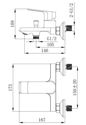 Смеситель для ванны VODA Surf Black SF54B Смеситель для ванны VODA Surf Black SF54B