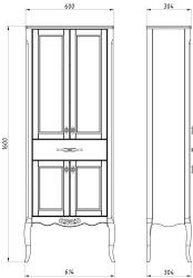 Пенал ASB WOOD LINE Модерн рошфор 61,4*160 см