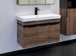 Тумба с раковиной COMFORTY Соло 90 дуб темно-коричневый 