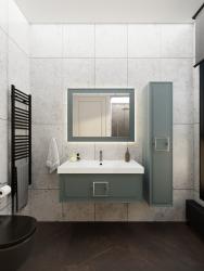 Тумба с раковиной LA FENICE Cubo 100 серо-зеленый 