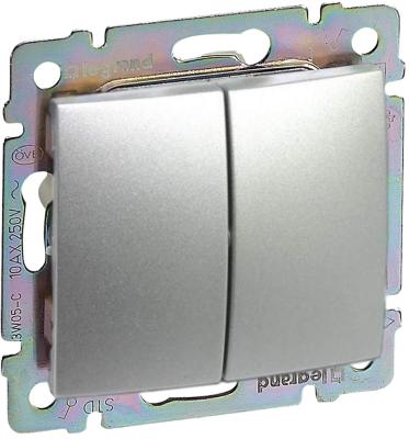 Механизм выключателя LEGRAND Valena 2 клавиши алюминий 770105