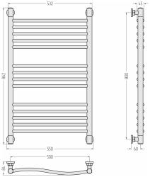 Полотенцесушитель СУНЕРЖА Флюид Plus 800*500 мм 051-0222-8050