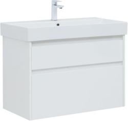Тумба с раковиной AQUANET Nova Lite 85 2 ящика белый глянец
