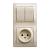 Блок розетка и выключатель SYSTEME ELECTRIC Glossa бежевый GSL000272