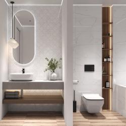 Плитка базовая CERSANIT Carina Листья Белый 29,7*59,8 см