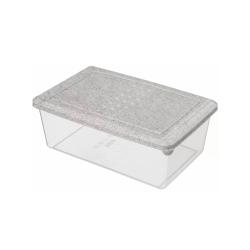 Контейнер для продуктов прямоугольный 1,05л (гранит светло-серый) /Homver/