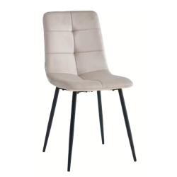 Стул DC-208 мягкий без подлокотников, цвет: серо-бежевый#G62-12 велюр/ноги белые КРУГЛЫЕ /ЛА АЛЬТА