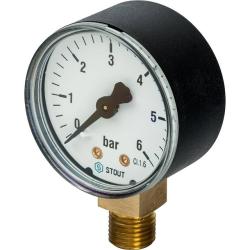 Манометр радиальный STOUT 50 мм 0-6 бар 1/4" 