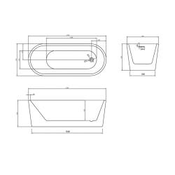 Ванна акриловая ABBER 170*70 см AB9272