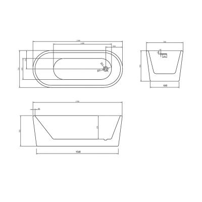 Ванна акриловая ABBER 170*70 см AB9272