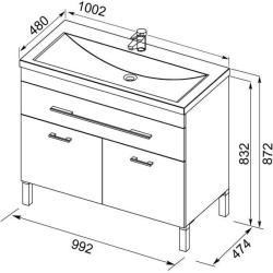 Тумба с раковиной AQUANET Верона New 100  