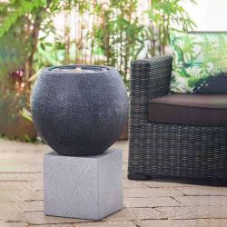 Фонтан GLQ Чаша-шар Графит 35,5*35,5*27,5 см